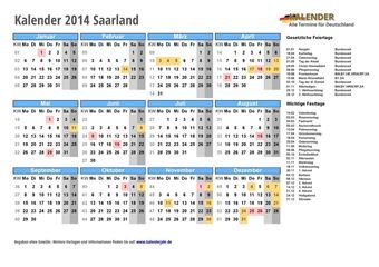 Kalender 2014Saarland