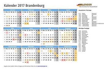 Kalender 2017Brandenburg Kalender 2017Brandenburg