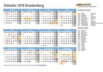 Kalender 2018Brandenburg