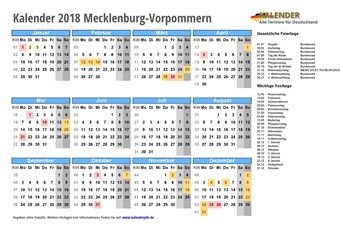 Kalender 2018Mecklenburg-Vorpommern Kalender 2018Mecklenburg-Vorpommern