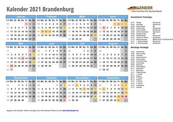 Kalender 2021Brandenburg
