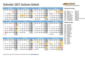 Kalender 2021Sachsen-Anhalt Kalender 2021Sachsen-Anhalt