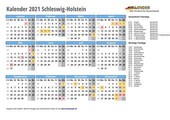 Kalender 2021Schleswig-Holstein Kalender 2021Schleswig-Holstein