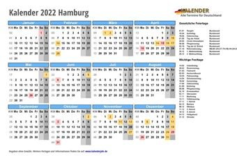 Kalender 2022Hamburg