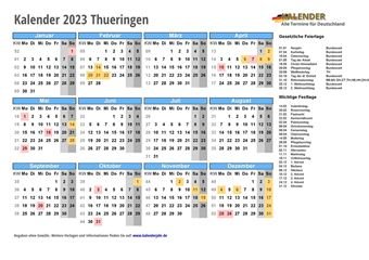 Kalender 2023Thueringen