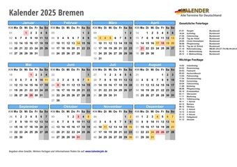 Kalender 2025Bremen Kalender 2025Bremen