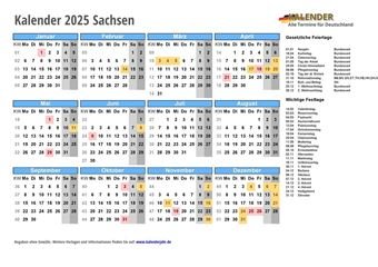 Kalender 2025Sachsen Kalender 2025Sachsen