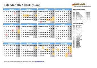 Kalender 2027