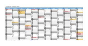 Kalender 2014Sachsen-Anhalt
