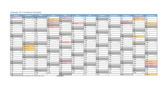 Kalender 2015Nordrhein-Westfalen