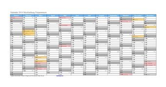 Kalender 2016Mecklenburg-Vorpommern