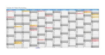 Kalender 2017Baden-Wuerttemberg Kalender 2017Baden-Wuerttemberg