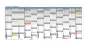 Kalender 2017Niedersachsen Kalender 2017Niedersachsen
