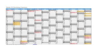 Kalender 2018Mecklenburg-Vorpommern Kalender 2018Mecklenburg-Vorpommern
