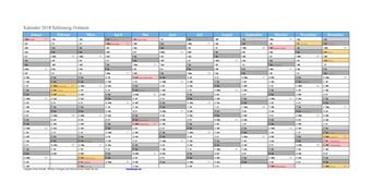 Kalender 2018Schleswig-Holstein Kalender 2018Schleswig-Holstein