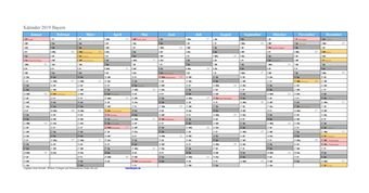 Kalender 2019Bayern