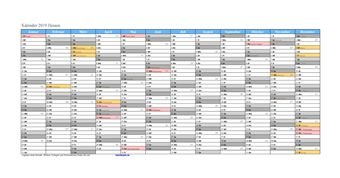 Kalender 2019Hessen
