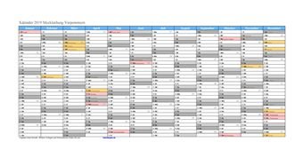 Kalender 2019Mecklenburg-Vorpommern