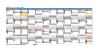 Kalender 2019Nordrhein-Westfalen