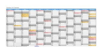Kalender 2019Saarland
