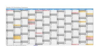 Kalender 2020Mecklenburg-Vorpommern