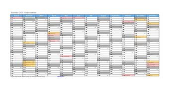 Kalender 2020Niedersachsen