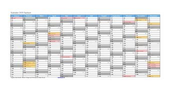 Kalender 2020Sachsen