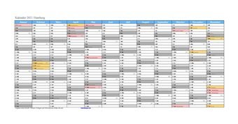 Kalender 2021Hamburg
