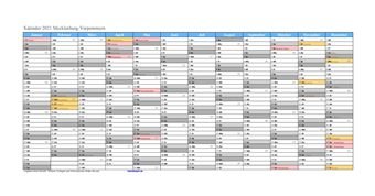 Kalender 2021Mecklenburg-Vorpommern