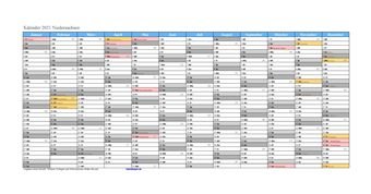 Kalender 2021Niedersachsen