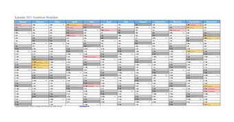 Kalender 2021Nordrhein-Westfalen