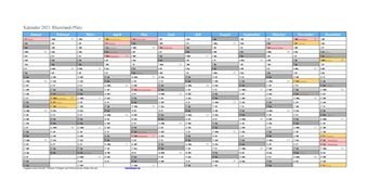 Kalender 2021Rheinland-Pfalz