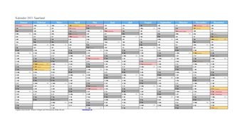 Kalender 2021Saarland