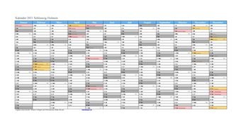 Kalender 2021Schleswig-Holstein