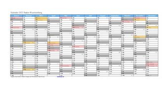 Kalender 2022Baden-Wuerttemberg
