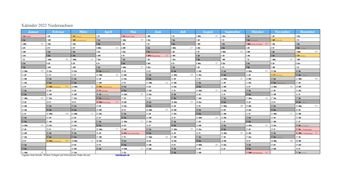 Kalender 2022Niedersachsen