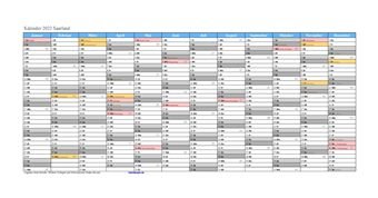 Kalender 2022Saarland