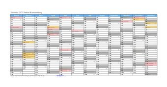 Kalender 2023Baden-Wuerttemberg