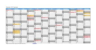 Kalender 2023Saarland