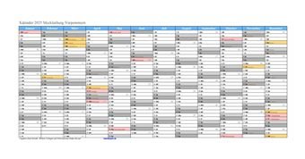 Kalender 2025Mecklenburg-Vorpommern