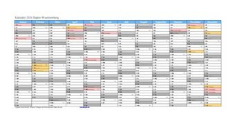 Kalender 2026Baden-Wuerttemberg
