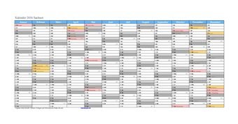 Kalender 2026Sachsen