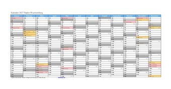 Kalender 2027Baden-Wuerttemberg