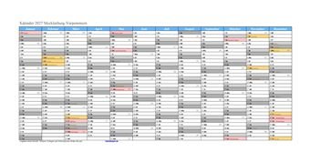 Kalender 2027Mecklenburg-Vorpommern