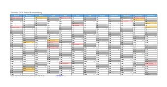 Kalender 2028Baden-Wuerttemberg