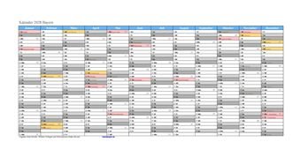 Kalender 2028Bayern