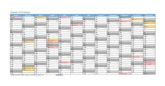 Kalender 2028Sachsen